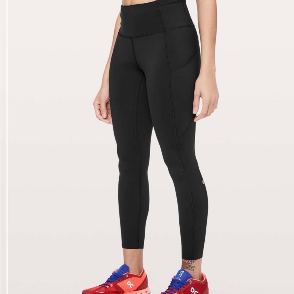 Lululemon Black Fast & Free 7/8 Tight II 25" Legging Size 4